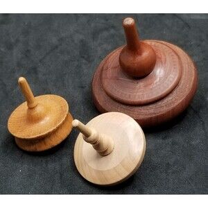 Handmade wooden spinning tops